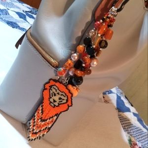 Hand crafted lion sprit animal seed bead purse charm